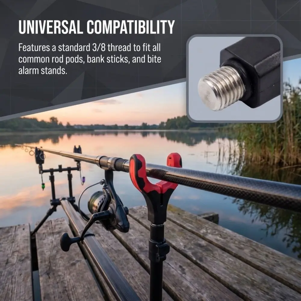 TPR Carp Fishing Rod Holder Head U-Shaped with 3/8 Thread Fishing Rod Rest Head Lightweight Fishing Pole Holder Head