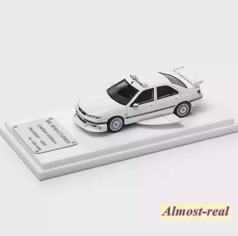 MK 1/64 For Peugeot Taxi 406 407 Car Model Alloy Diecast Ornaments Toys Boys Birthday Gifts Hobby Display Collection White