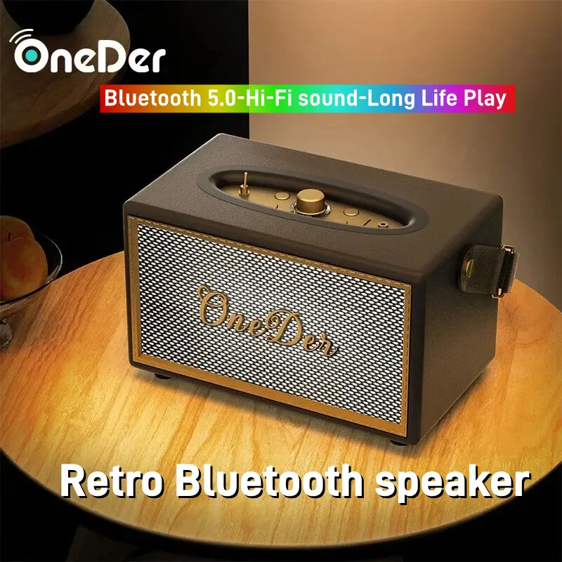 

Bluetooth Speaker Fever-grade Subwoofer HIFI Home Sound Long Battery Life 2.1 Channel Portable Outdoor Retro Audio 80W Mega Bass