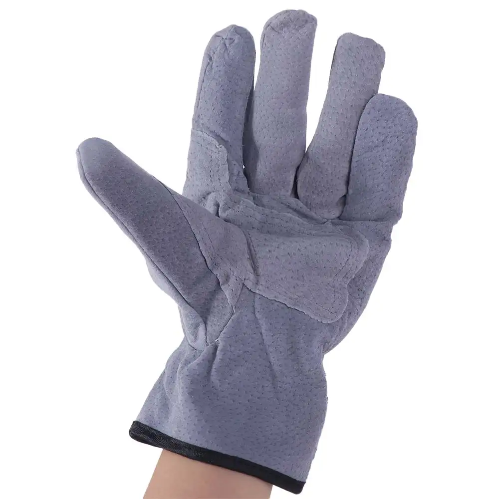 

Safety Leather Work Gloves Anti-Slip Heat Resistant Welding Gloves Wear-resistant Grey Labor Protection Gloves Outdoor