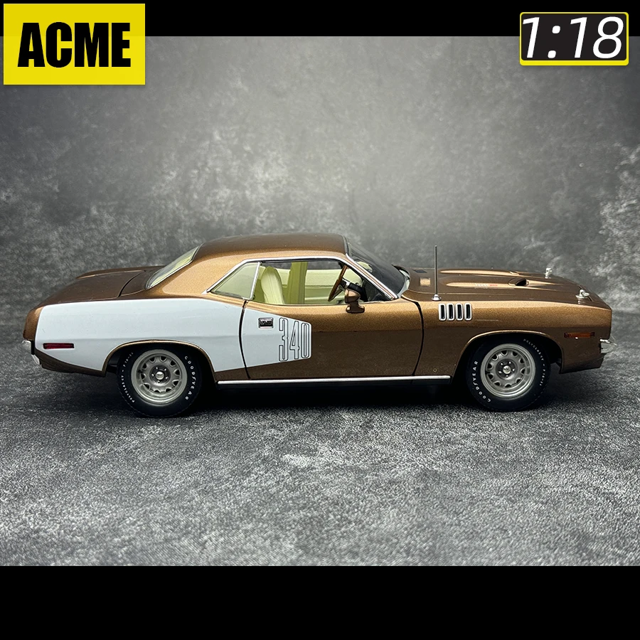 ACME 1:18 scale new Plymouth Cuda 1971 Muscle Alloy car model Sports car Static display piece holiday gift collection for friend