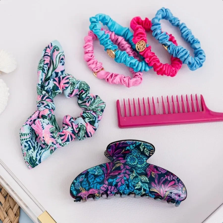 Set di elastici in raso da 4 pezzi per donne e ragazze, graziosi mini elastici per capelli, solidi assortiti