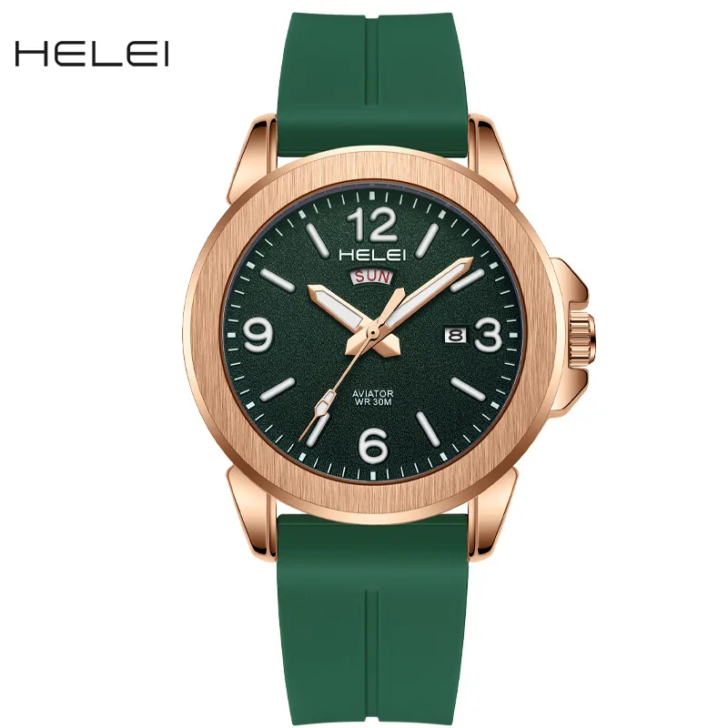 

Men's Black Case Sports Watch Luminous Pointers Calendar Display Business Quartz Analogue Wrist Watch with Silicone Sport Strap