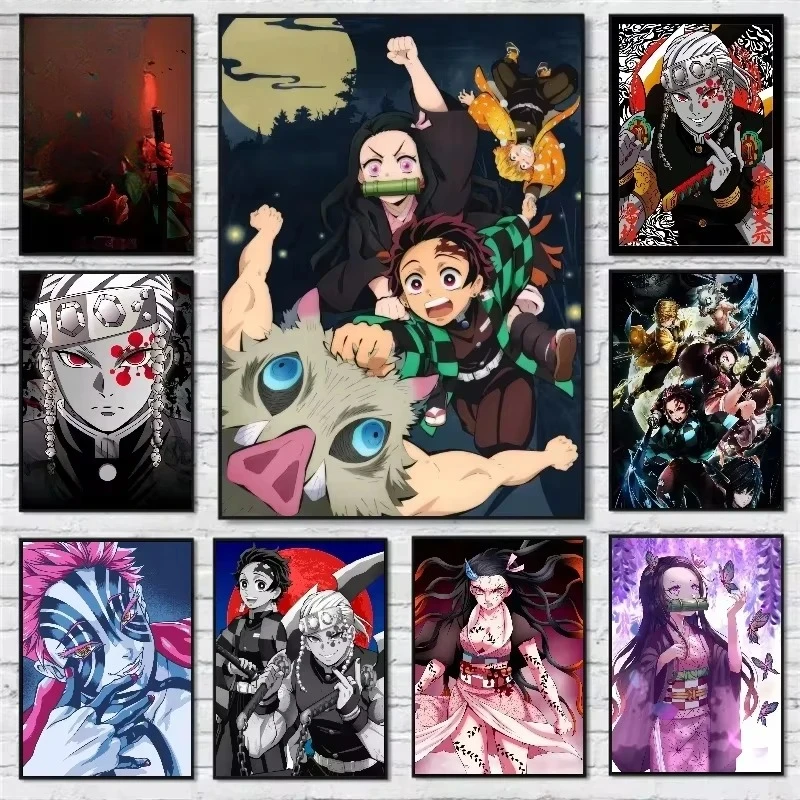 

Oil Painting By Number Anime Demon Slayer Ghost Killing Blade Home Decoration Painting Wall Room Decor Gift Frameelss without