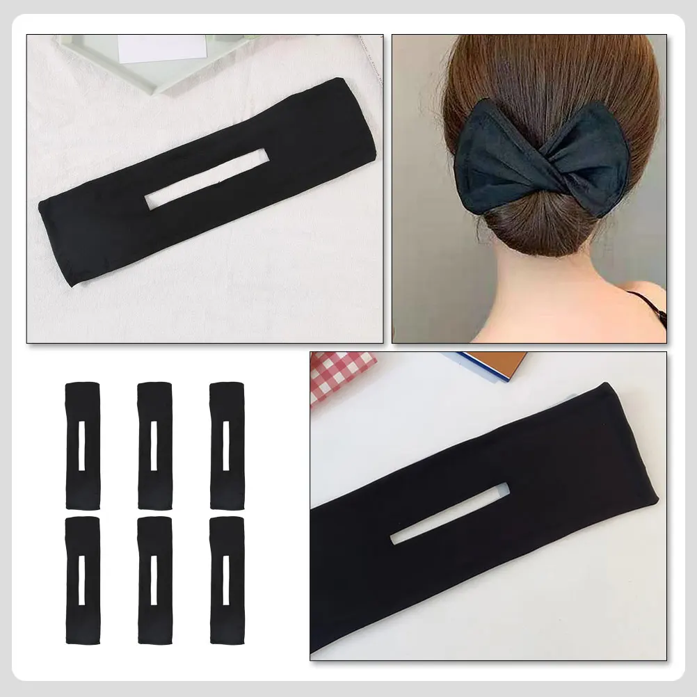 

6pcs Durable Makers Doughnut Bun Maker For Women Stretchy Wrap Rotating Hairband Iron Wire Hairbands Styling Tool Hair Accessory