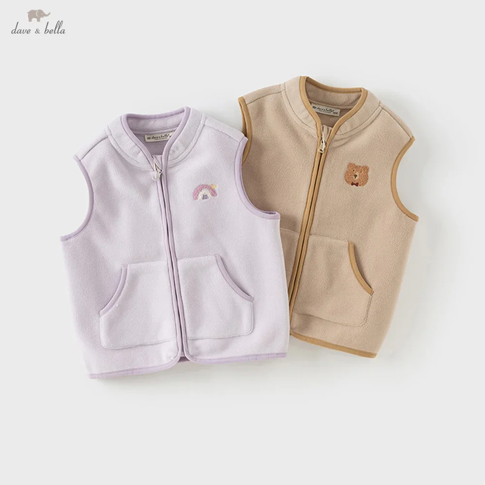 Dave Bella Boys Girls Baby Waistcoat Autumn Winter Fashion Casual Cute Children's Vest Comfortable Knit Tank Top DB3242748-A