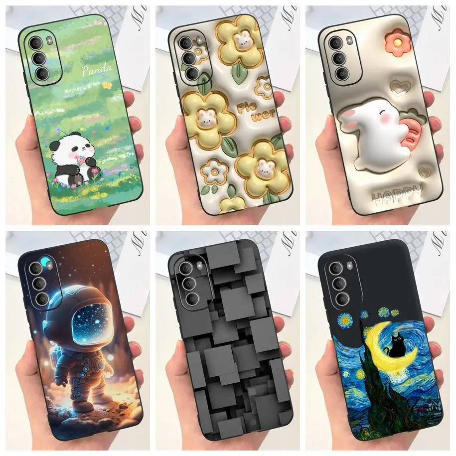 For Motorola Moto G51 G71 5G Case XT2171-2 XT2171-1 XT2169-1 Shockproof Cover Cute Rabbit Flower Phone Cases For Moto G31 Bumper