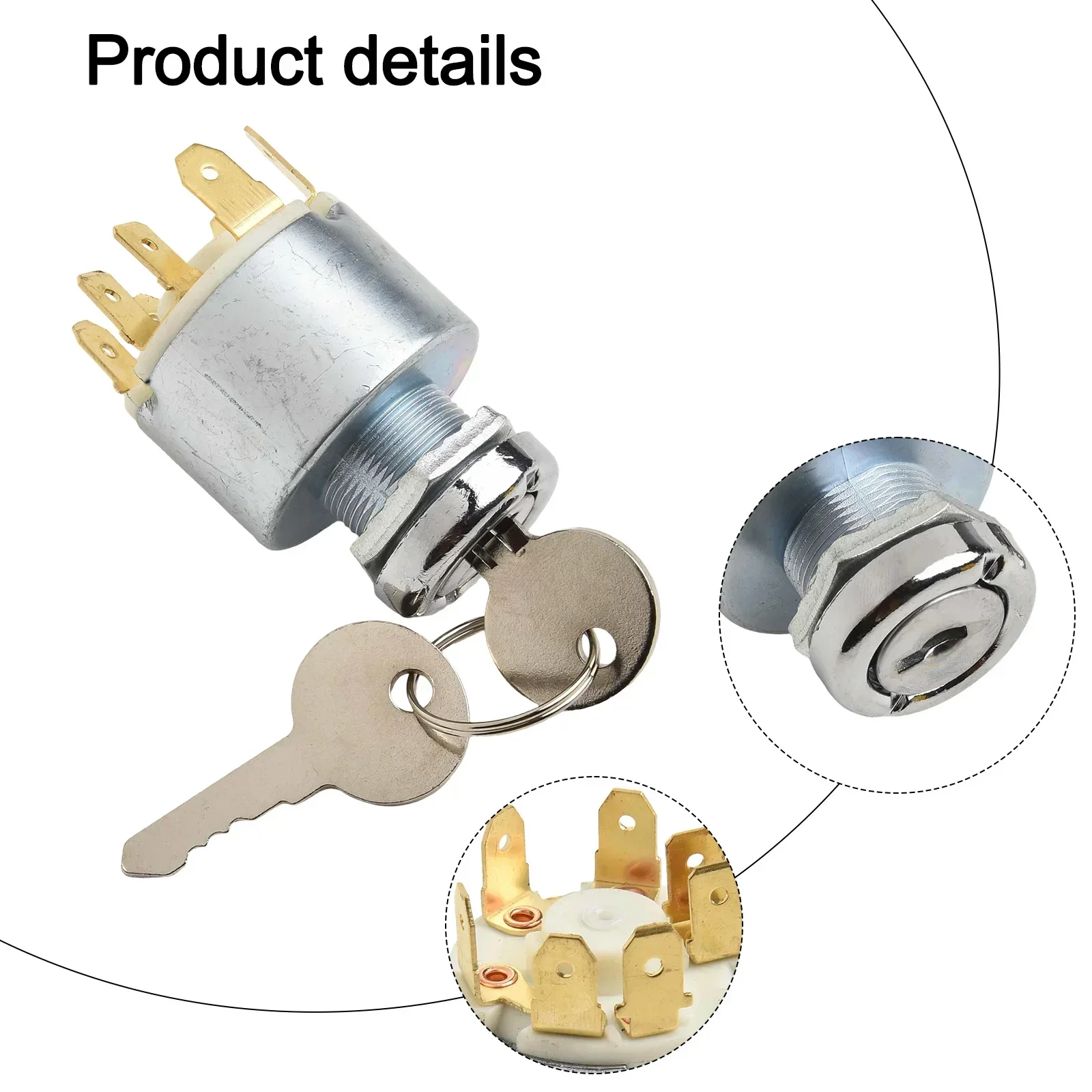 

Для лодок и автомобилей 7-контактный переключатель зажигания 12 В переключатель зажигания легкая работа автомобиля 54,2x35 мм полный комплект для замены