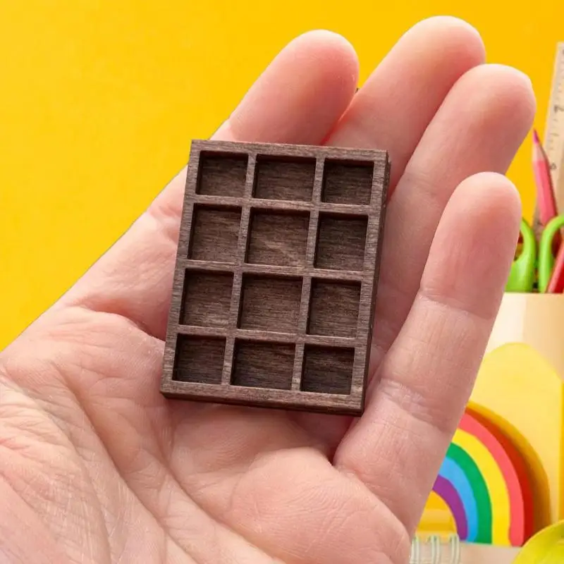 رف حلية مصغر حامل مجوهرات صغير مقصورات عرض المجوهرات حامل حلي خشبية جميلة #2