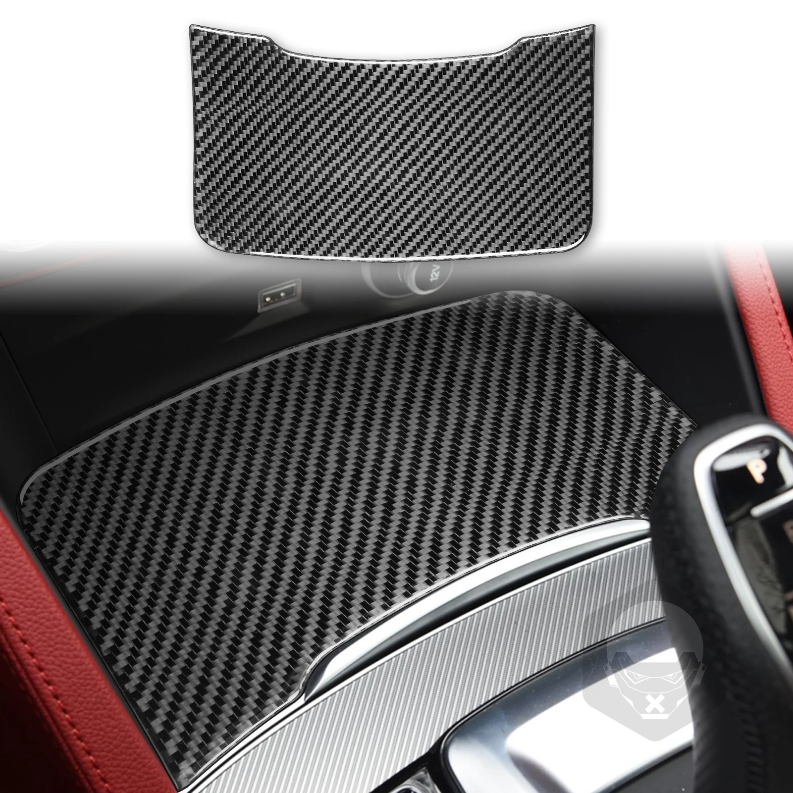 for Alfa Romeo Stelvio 2016-2022 Storage Box Decoration Cover Trim Sticker Decal Car Interior Accessories Carbon Fiber