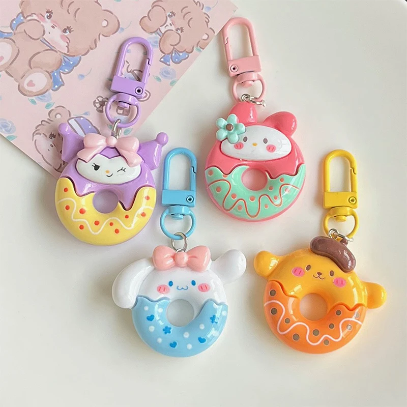 Cartoon Donut Sanrio Keychain Bag Accessories For Women Girls Kids Toy Cute PVC Pink Blue Yellow Purple Pendant Key Chain