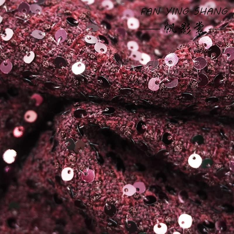 

Высококачественная твидовая ткань Angolan с красными шерстяными блестками для пальто Telas Para Costura Tissus Couture ткань ткань материал для шитья Stoff