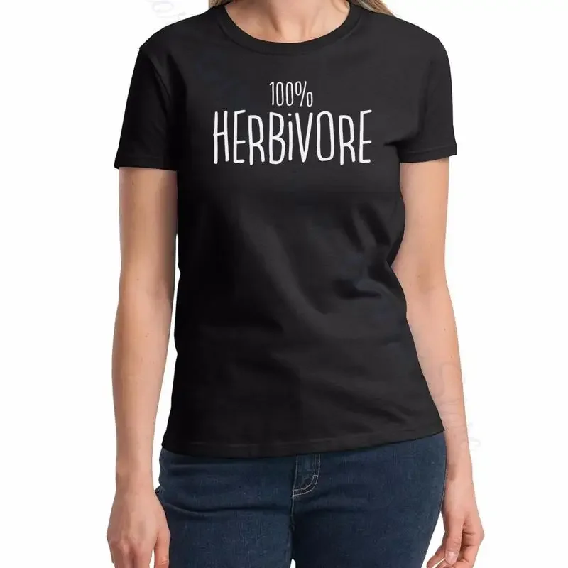 Ladies 100 Herbivore T Shirt Vegan Veganism Animal Lovers Veggie