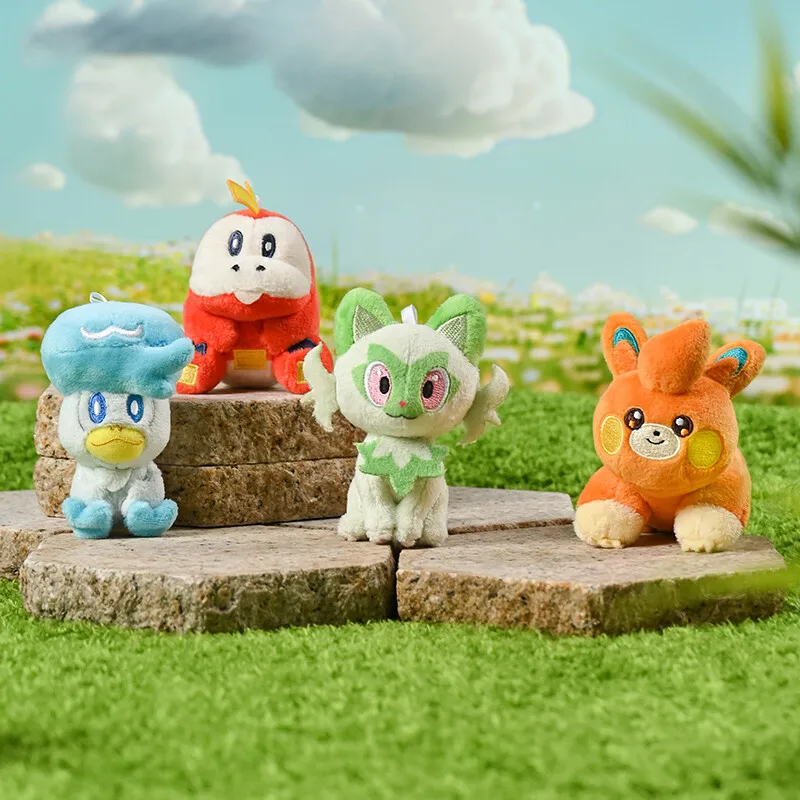 オリジナルポケモンゲンガー Mimikyu Sprigatito Pawmi Fuecoco ミュウぬいぐるみぬいぐるみキーホルダーバックパックペンダントキーリング誕生日プレゼント