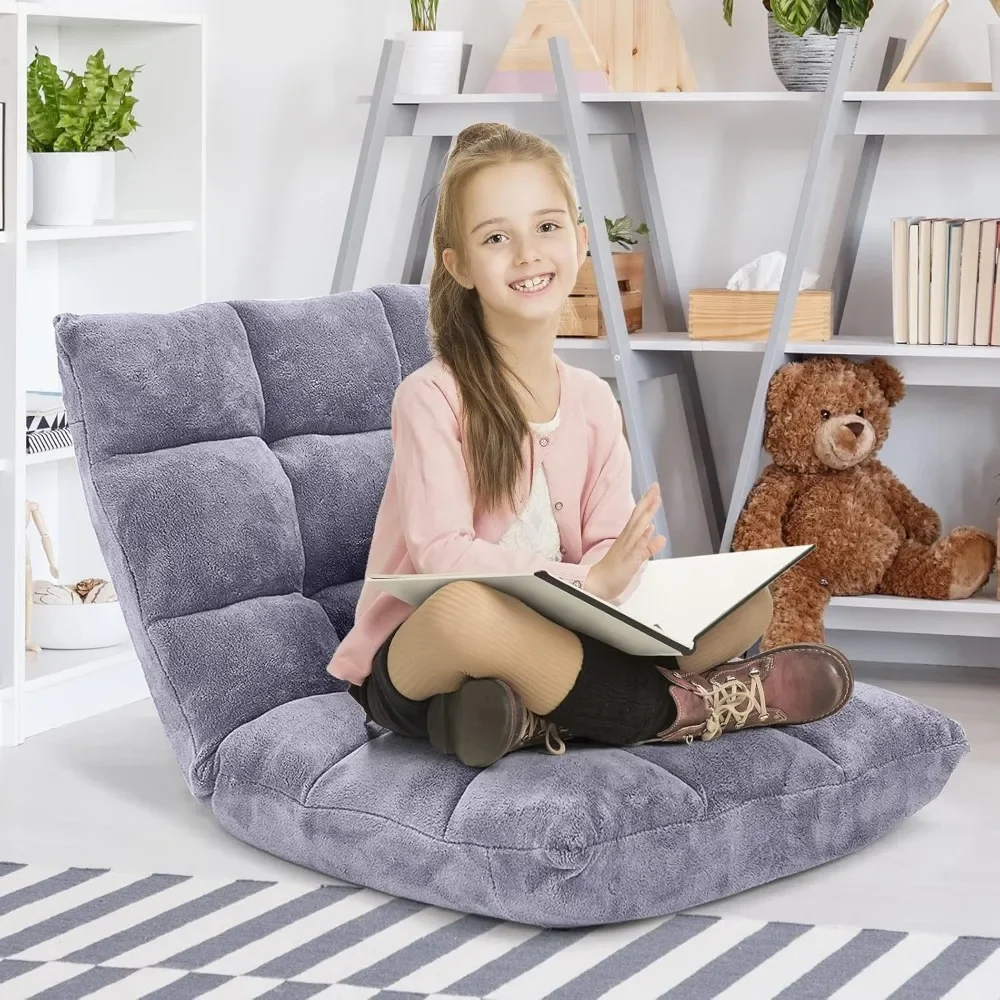 floor-chair-with-backrest-14-adjustable-folding-sofa-chairs-upholstered-sleeper-bed-floor-play-chair-meditation-chair-grey