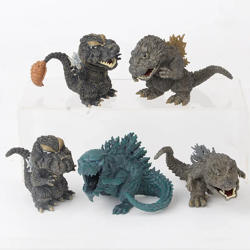 5pcs/set 5.5-7CM Godzilla Action Figure Q-version Godzilla PVC Model Desktop Decoration Collectible Dolls Toys Gift