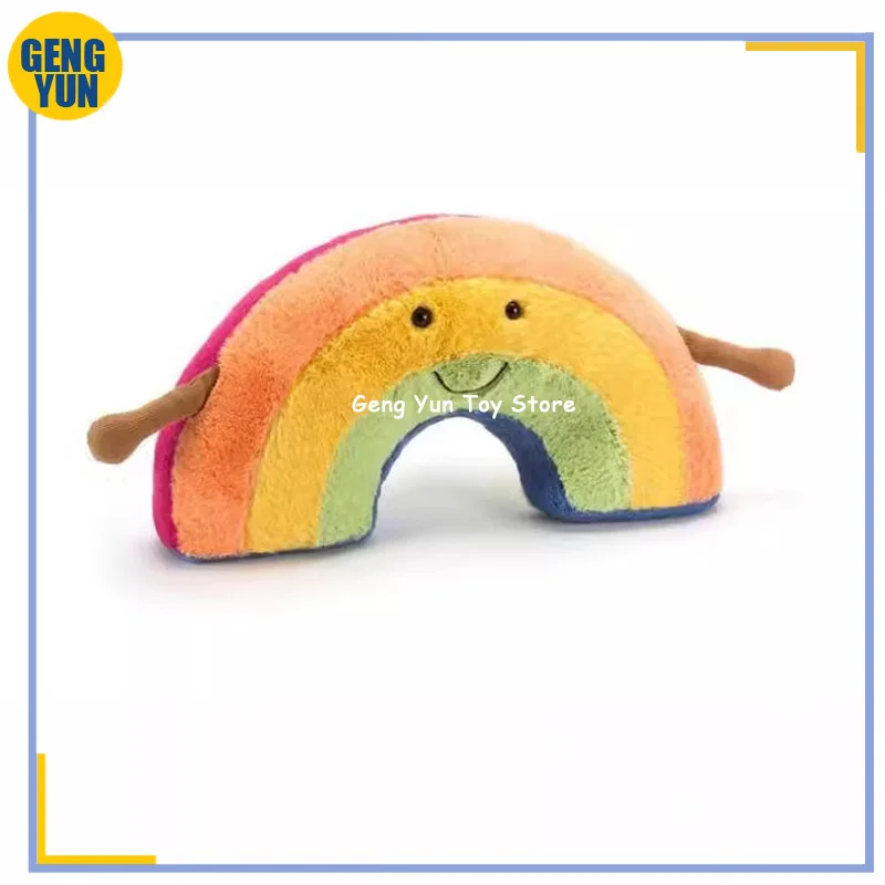 New Amuseables Rainbow Plush Stuffed Dolls Cute Rainbow Pillow Sofa Cushion Decorations Collectibles Toys Kids Gifts Custom