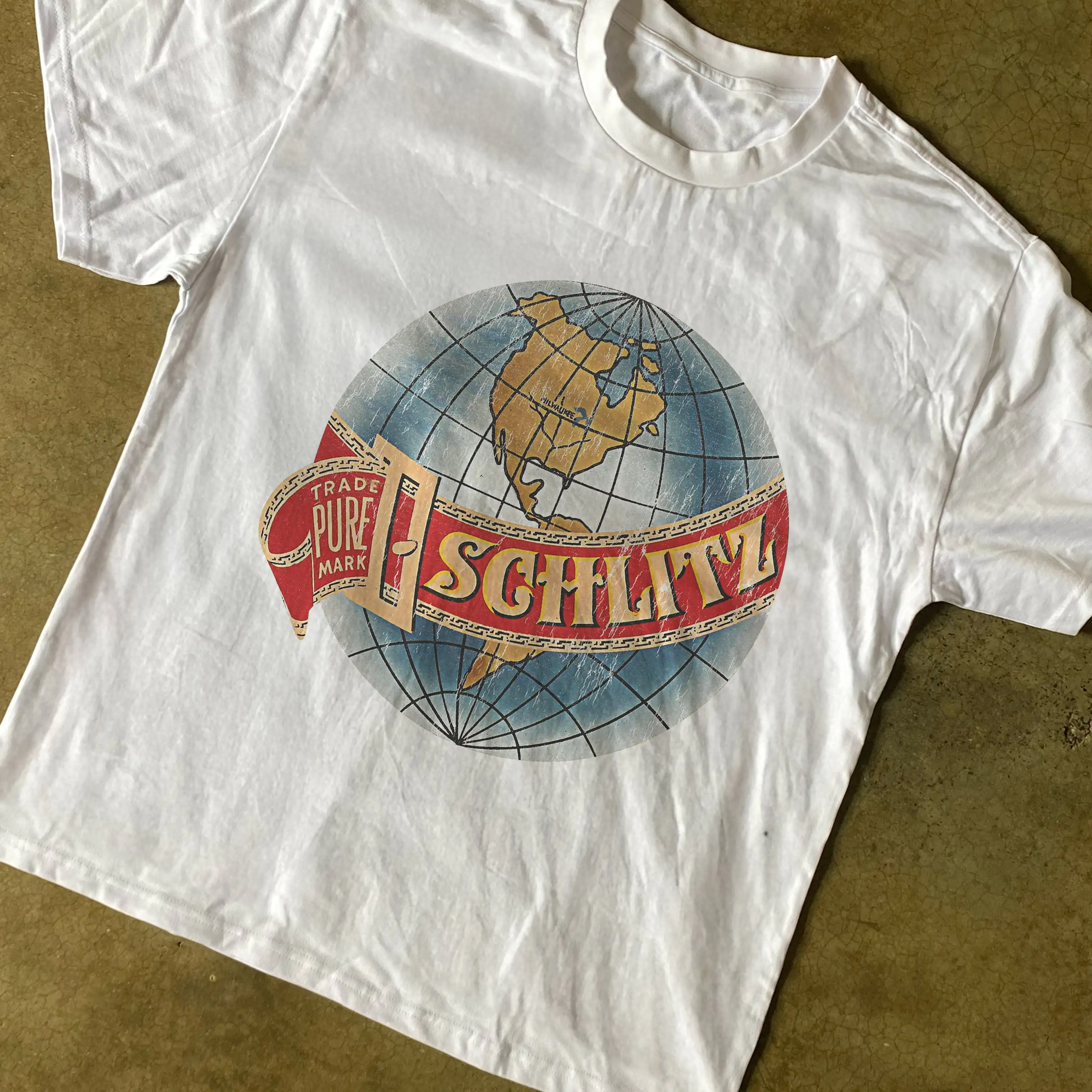 Vintage Beer Globe Logo Retro Milwaukee Brewery Promo Graphic T-Shirt Cotton Men Women Streetwear Tee