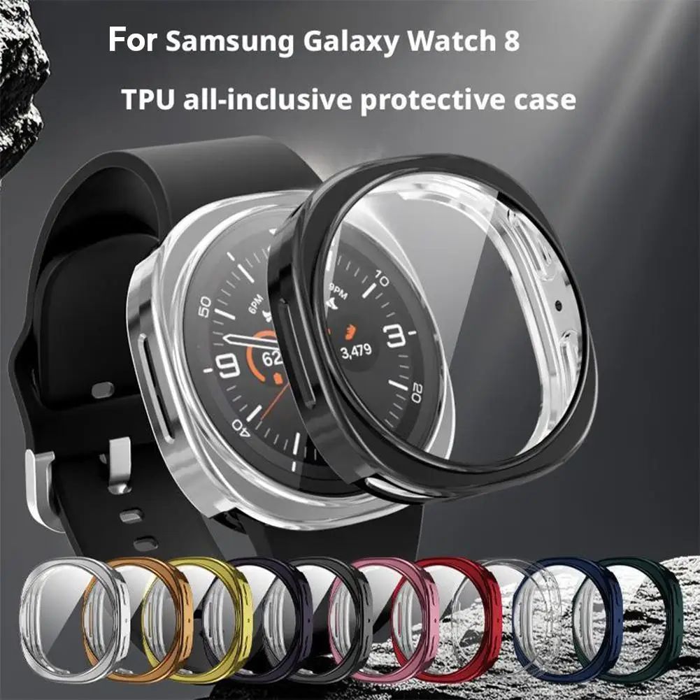 40mm / 44mm Screen Protector Case for Samsung Galaxy Watch 8 Soft TPU Face Cover All-Around Protective Bumper Accessories I3F5