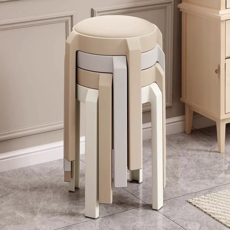 Modern Home Thickened Plastic Soft-Pack round Stool Simple Design Comfortable Seating for Kitchen And Living Room