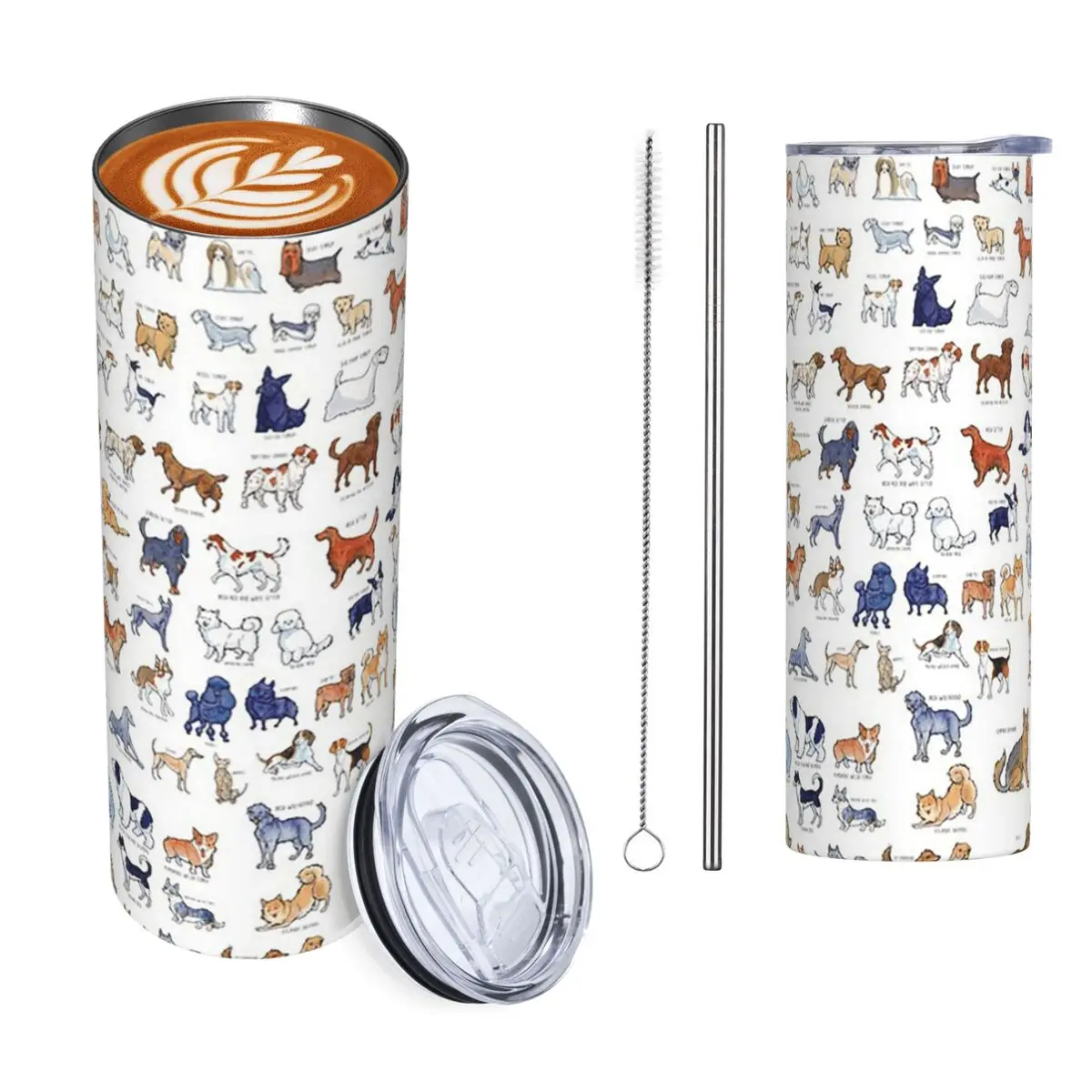 Every AKC Dog Breed Stainless Steel Tumbler Vacuum Insulated Mug Thermal Cold Cup Straws With Lid 20oz