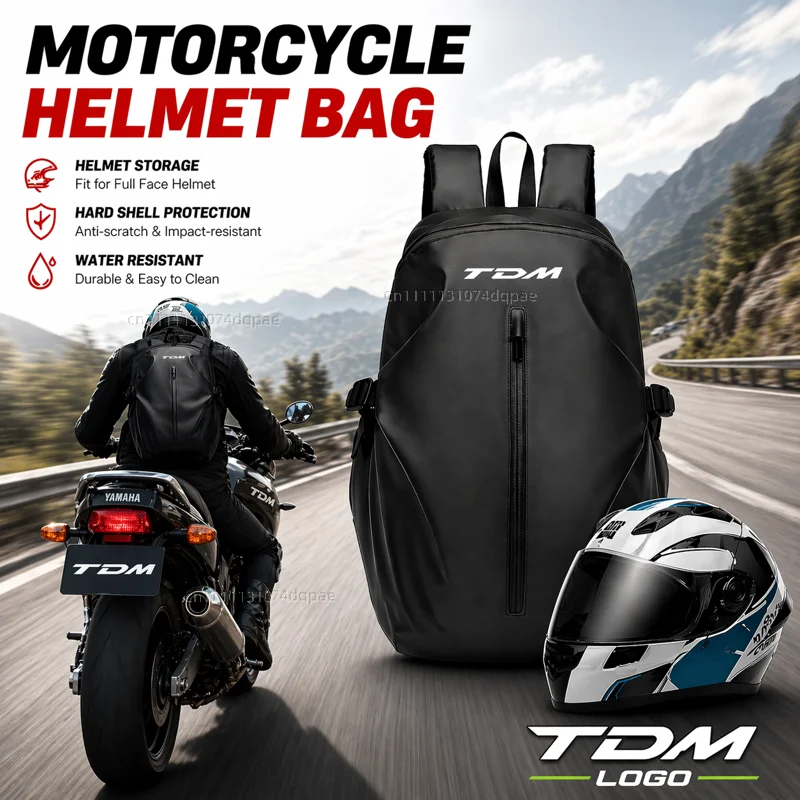 Knight Backpack Motorcycle Helmet Bag Travel Equipment Waterproof Large Capacity For Yamaha TDM 850 1991-2001 TDM 900 2002-2013