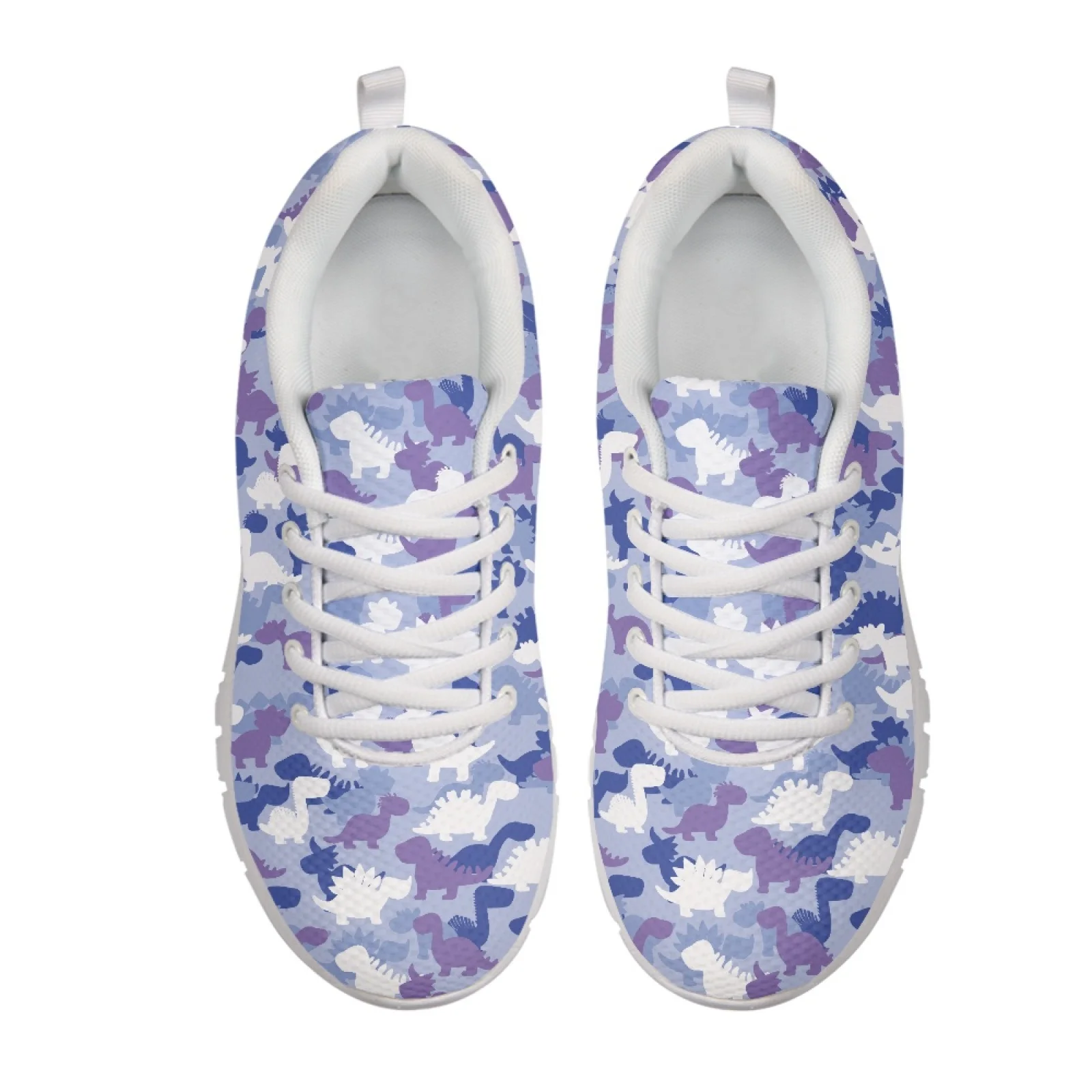 Coloranimal Lightweight Lace-up Running Sneakers for Womens Mens Tennis Shoes for Walking Dinosaur Camo-Style