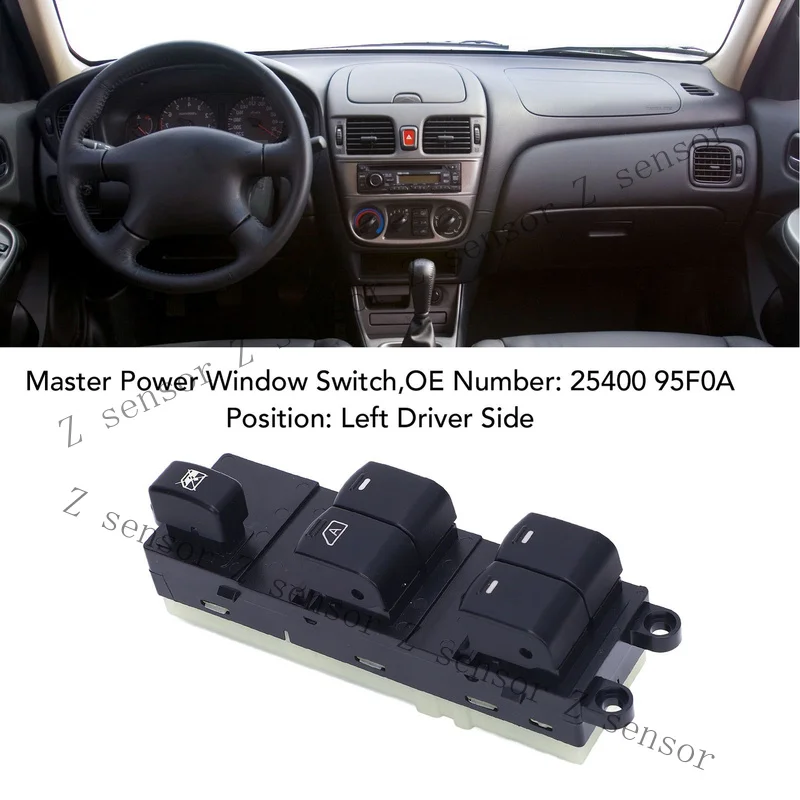 RRR+ Master Power Window Switch 25400 95F0A Left Driver Side Door Window Electric