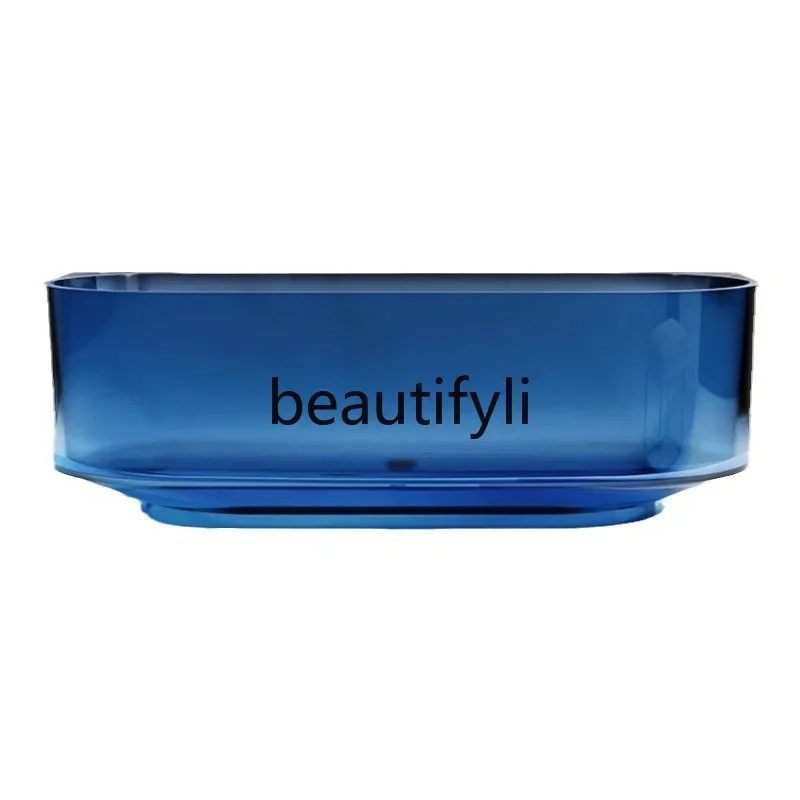

ss25 Color transparent bathtub Resin freestanding hotel engineering bathtub