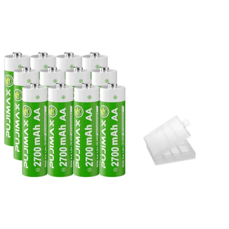 

PUJIMAX 4-12PCS 1.2V Ni-Mh AA 2700mAh R06 Rechargeable battery For Temperature Gun Remote Control Mouse Toys batteries Camera