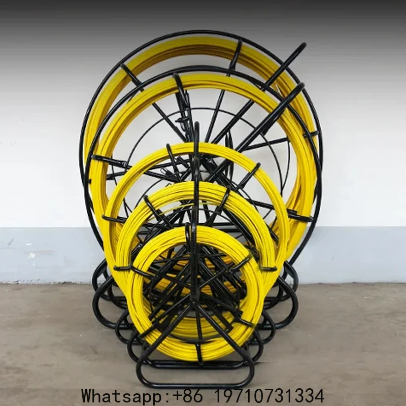 Electrician Wire Threading Machine 4/5/7mm Fiberglass Wire Cable Running Rod Fish Tape Rodder Cable Unclogger Leader 50m