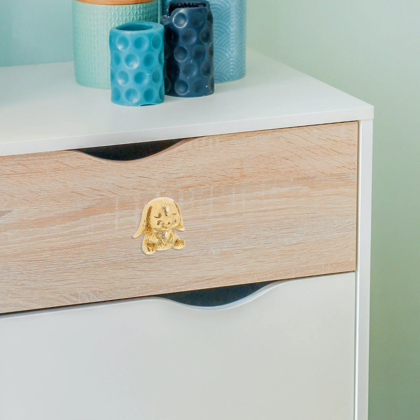 

Creative Brass Rabbit Knob Bunny Drawer Pull Cabinet Door Pull Dresser Handle Wardrobe Handle Small Cabinet Knob