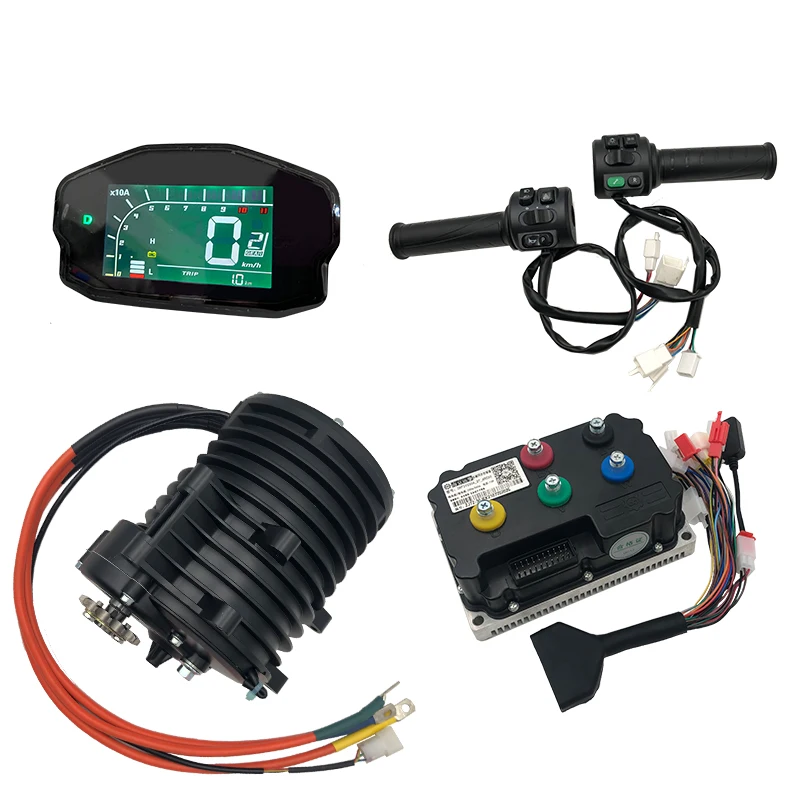 QS138 V3 3 kW Mittelantriebsmotor mit internen Getriebe 1:2.35, Fardriver Controller ND72680/ND84680/ND96680, DKD-Display und Drosselklappe