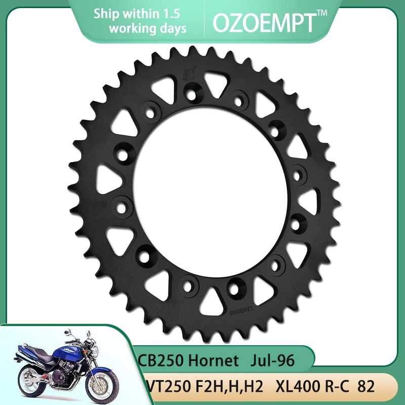 OZOEMPT 520-45T Motorcycle Rear Sprocket Apply to CB250 Hornet  Jul-96   VT250 FG,FG-YA,   VT250 F2H,H,H2   XL400 R-C  82