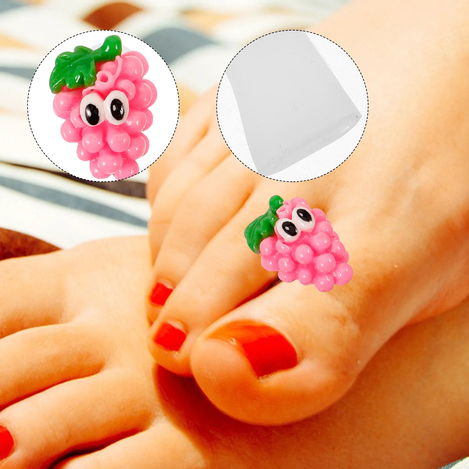 

8Pcs Grape Resin Toe Separators Nail Polish Dividers Pedicure Toe Spacers Women Nail Art Supplies Toes Separators for Women