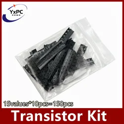 15 valores * 10 pces = 150 pces sot-23 kit transistor sortido conjunto S9012-S9014 bav99 bav70 mmbt5551 smd triode kit sot23 transistor conjunto