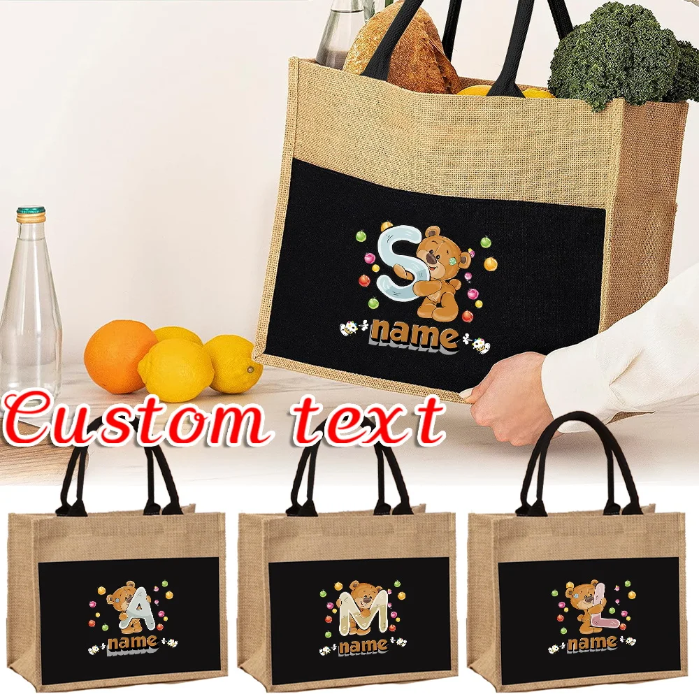 

Personalized Customization Name Environmentally Friendly Shopping Bag Fashionable Leisure Commuting Bag Large Capacity Handbag