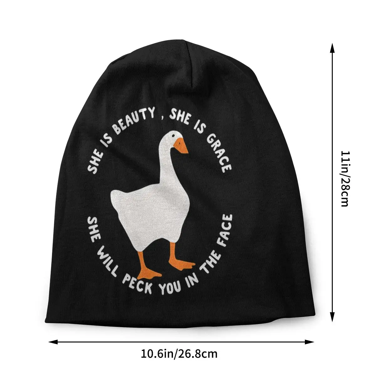 Goose Funny Sport Thin Hats She Is Beauty She Is Grace Bonnet Hipster Skullies Beanies Caps