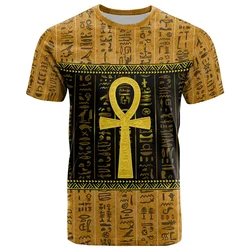 Ancient Egypt Totem Pattern T-shirt Summer African 3D Printed T Shirts For Men Casual Crew Neck Tees Tops Loose Short Sleeves