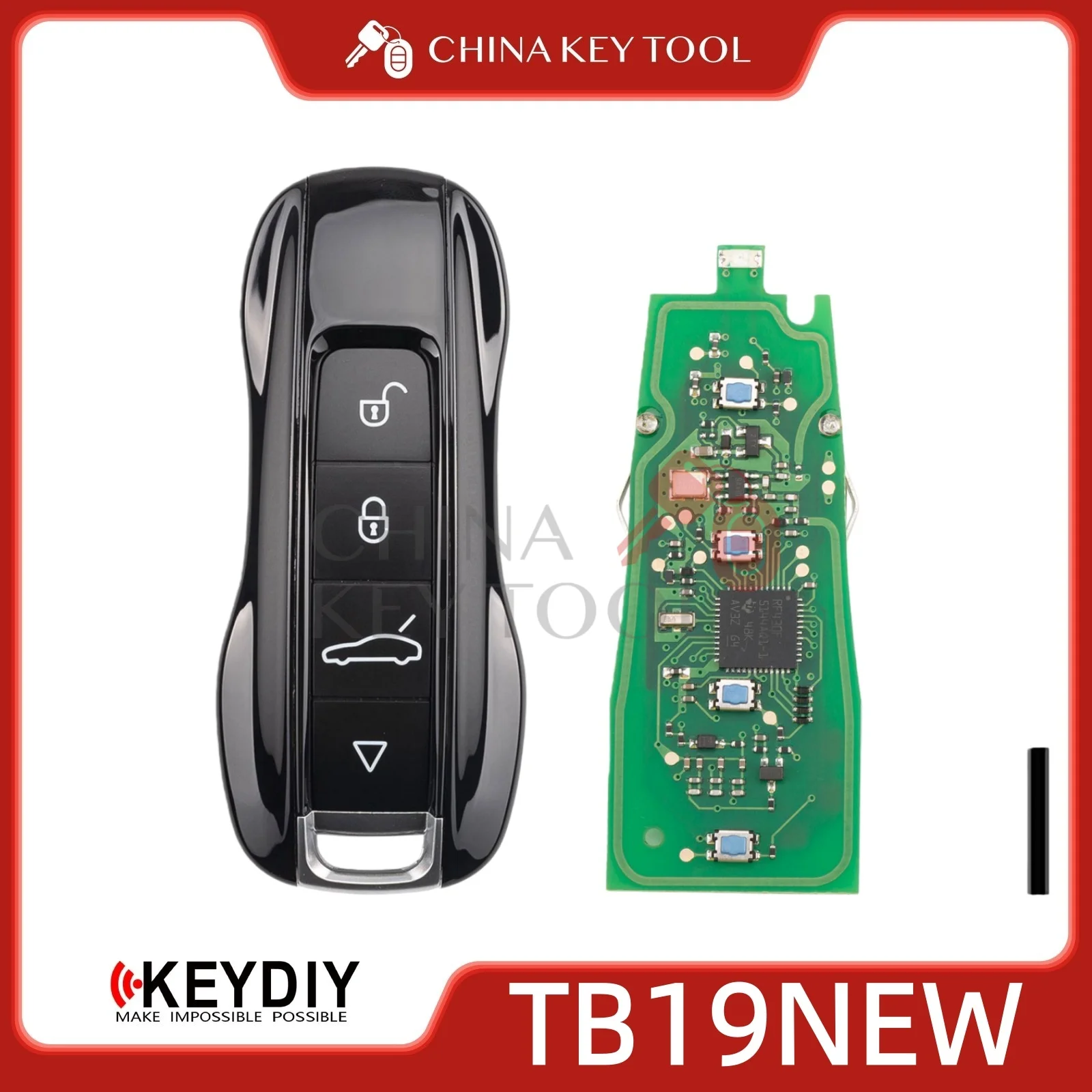 

KEYDIY KD TB19 (NEW) Universal Smart Remote Key 3 Buttons TB Series Porsche Type Compatible