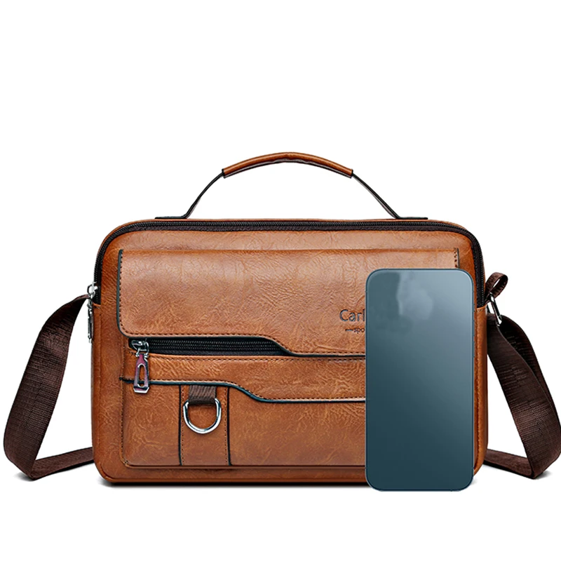 Herren- und Damen-Umhängetasche und Schultertasche für den Geschäftsalltag, schlicht und lässig, mit minimalistischem Design. Hergestellt aus PU-Material. – Detail 5