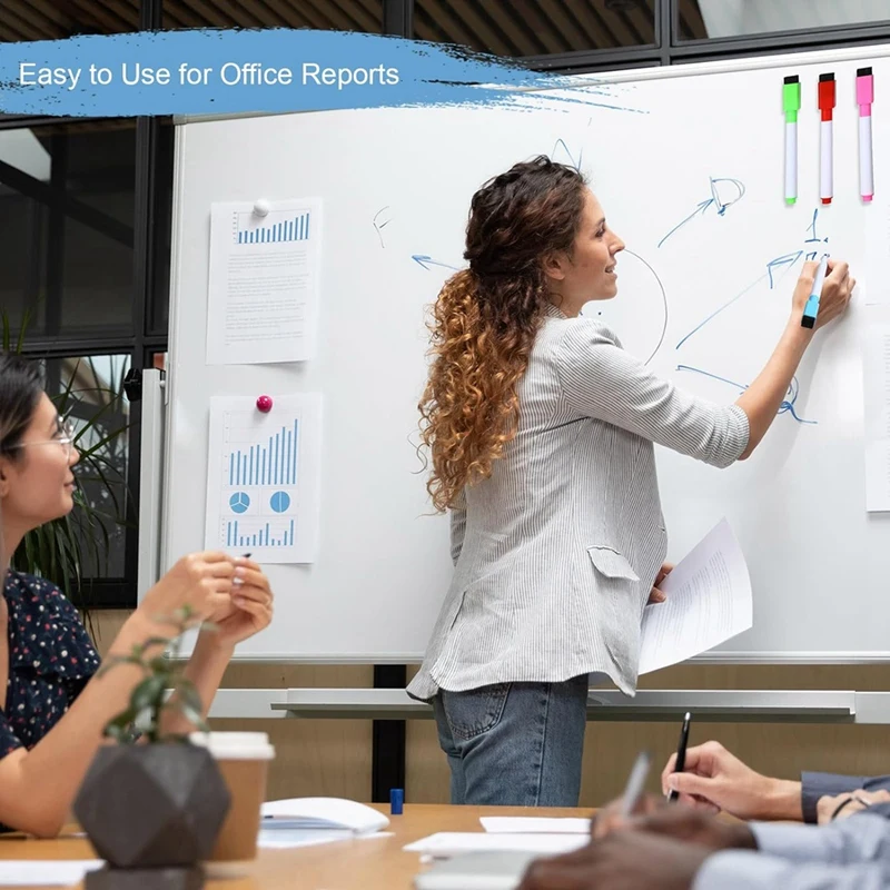 Dry Apagar marcadores magnéticos com Eraser Cap, ponta fina, Whiteboard marcadores, escola, escritório, casa, 200 pcs