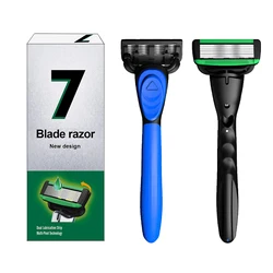 New Manual Razor For Men 7-Layer Blade Shaving Knife Stainless Steel Blades No Skin Damage Beard Shaver Hair Removal