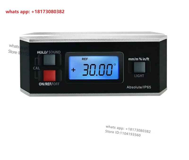 Digital electronic inclinometer, high-precision angle ruler, magnetic angle meter, large screen, 360 degree waterproof