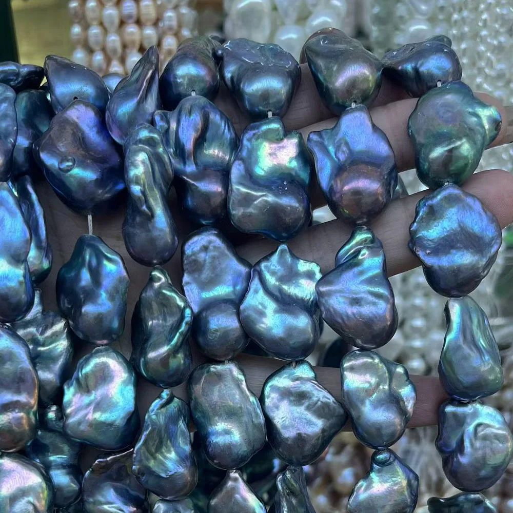 AAAAA 13-15mm Black Baroque Tail Beads High-Quality Natural Pearl Beads for Jewelry Making DIY Necklace Bracelet Accessories