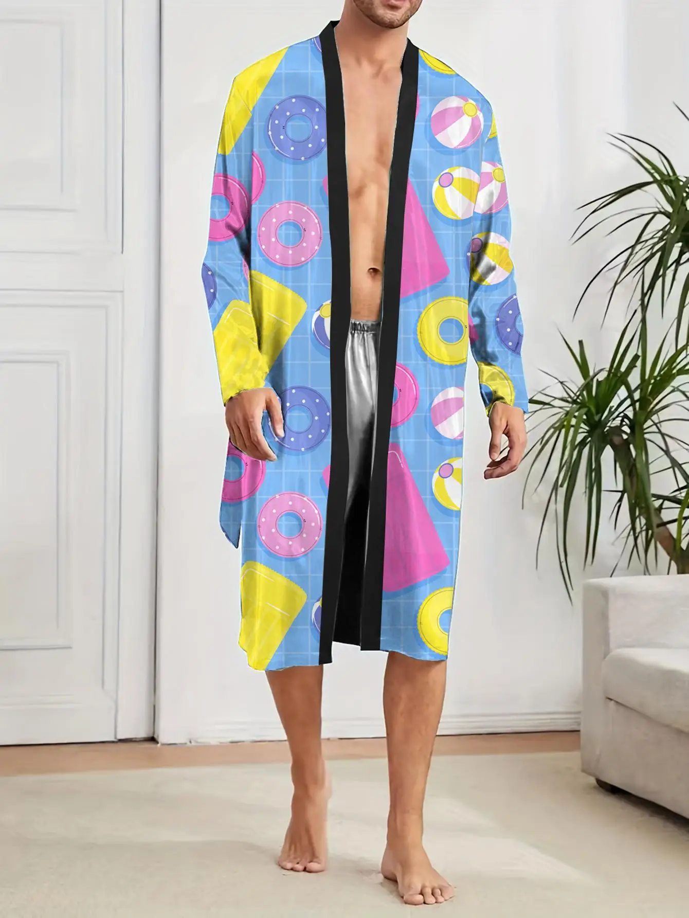 1pcs Men's Robes 2026 Spring/Summer Bathrobe man Bathrobe bath robe Graphic Funny pajamas Breathable 3D Printed sleepwear