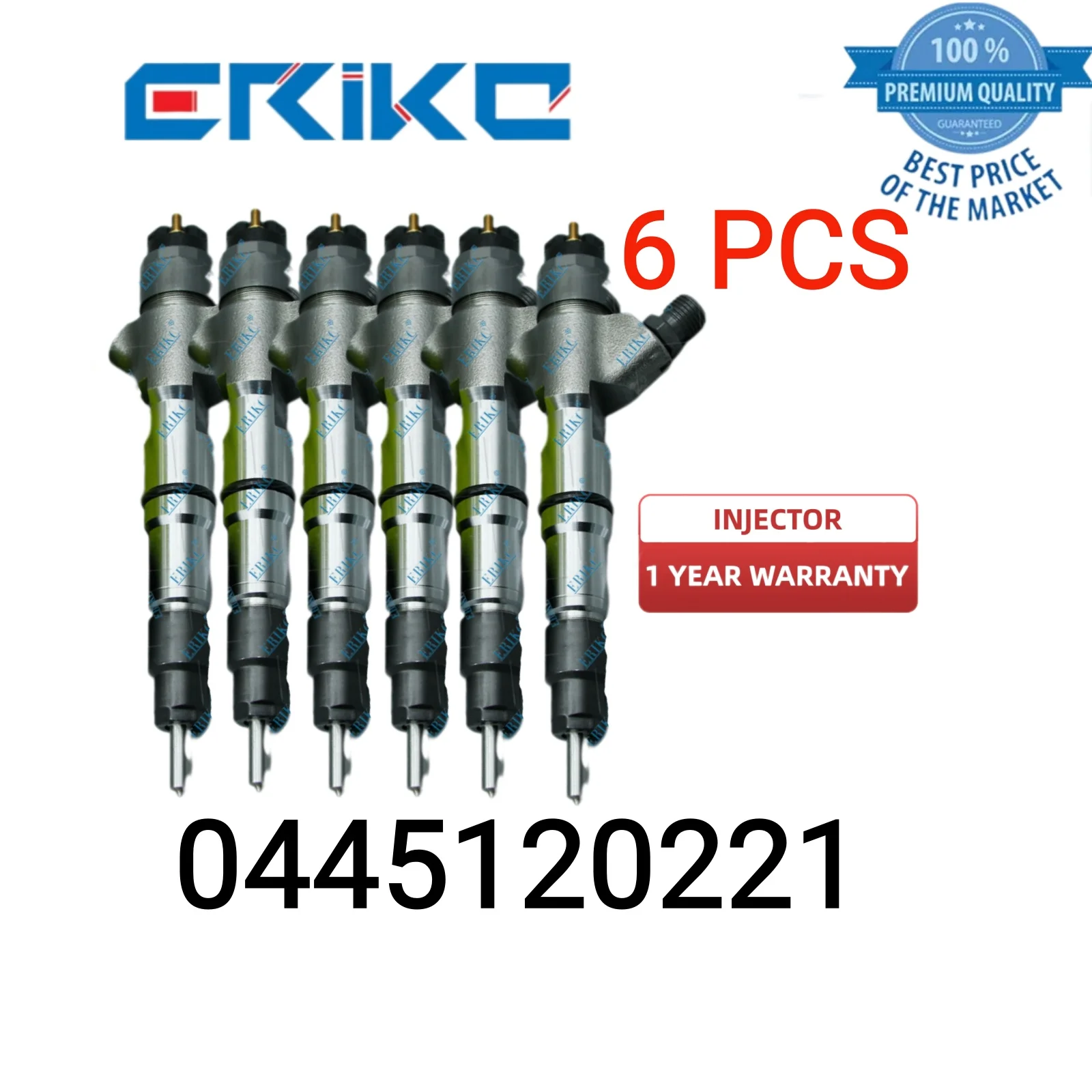 

6 PCS 0445120221 Injector Assy Fuel 0 445 120 221 Injection Rail 0445 120 221 Diesel Fuel Injector 612600080971 for Weichai WD10