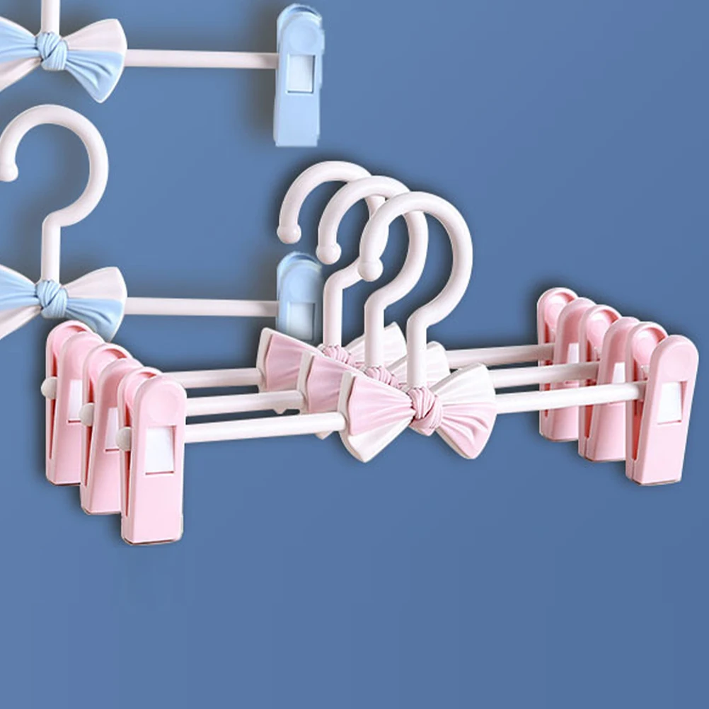 

5Pcs Plastic Adjustable Pants Hangers SpaceSaving Jeans Hanger NonSlip Strong Design Household Skirt Hanger