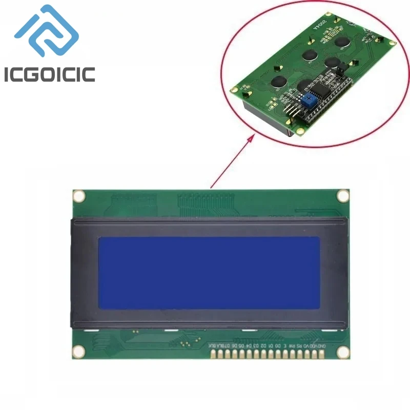 Lcd2004 + i2c 2004 20x4 2004a tela azul/verde hd44780 caracteres lcd/w iic/i2c módulo adaptador de interface serial para arduino