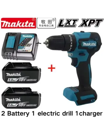 Authentic 100% Original 18V Makita 5Ah 6Ah 9Ah Rechargeable Battery for Electric Tool, Battery +charger+electric drill